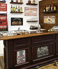 Kickback Ready Vintage Bar Tin Signs Set Of Nine For Home Bar Decor And Man Cave Wall Art 8X12 Inch Metal Plaques Easy Mount Garage Lounge Upgrade Essentials displayed above bar