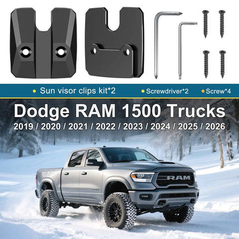 Sun Visor Repair Kit For Ram 1500 2019-2026 Two Pack Aluminum Visor Clip Replacement For Trucks, Sun Visor Fix, DIY Accessory