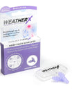 Headache Prevention Earplug With Pressure Filtering Tech For Barometric Weather Shifts Keeps You Chill And Focused Free Alert App Download Included Regular 1 Pack Purple All Day Comfort packaging and earplug