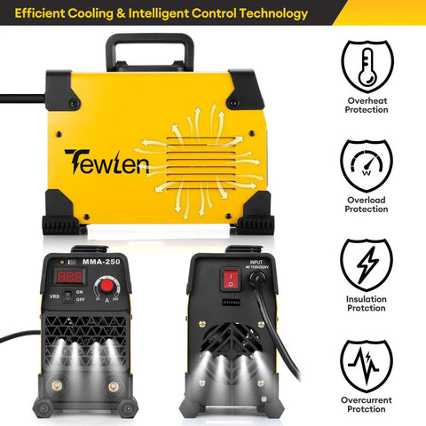 250A Arc Welder Kit With All In One Dual Voltage 110 220V Inverter Stick Welder VRD Hot Start Front and Back View