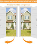 No Drill Video Doorbell Mount For Ring And Blink White Wedge Bracket Adapter installed on inward-swinging doors