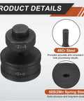 Hydraulic Hole Punch Die Set For 4mm Round Hole 40Cr Steel Electric Punching Kit image showing die details and steel composition.