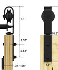 36 Inch Bi Folding Sliding Barn Door Hardware Kit With Carbon Steel Rail And Two Rollers installation dimensions