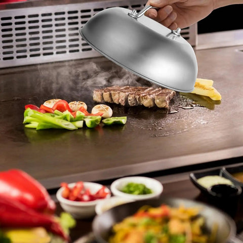 9 Inch Griddle Dome Cover For Smash Burgers And Melting Basting Shield For Flat Top Grills Stainless Steel Heavy Duty Even Heat Outdoor Cooking
