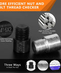 Close-up of Nut And Bolt Gauge Set 44 Piece With Inch And Metric Gauges Male And Female Thread Checker for verification.