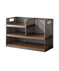 Industrial Style Iron Tabletop Bookshelf With Density Board Open Organizer Shelf for living room or office, compact, sturdy.