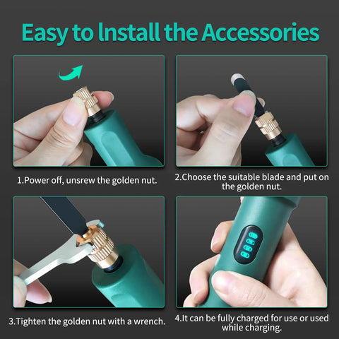 Electric Wood Carving Tool Kit For Beginners And Pros A Versatile Precision Engraving Set With 20 Blades installation steps