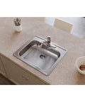 GE125213 Dayton Single Bowl Drop In Stainless Steel Kitchen Sink installed in countertop