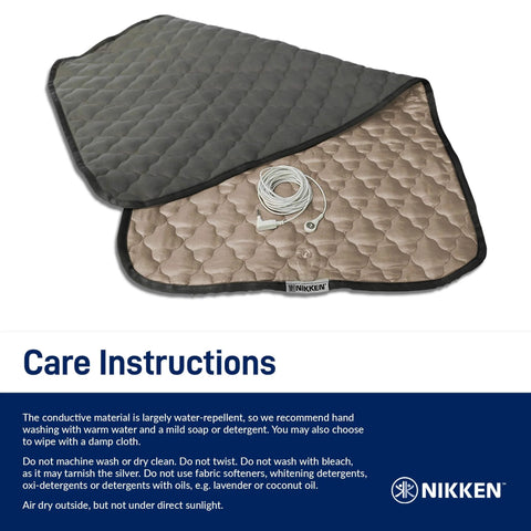 KenkoGround Grounding Mat 18 by 36 inch black grounding pad care instructions for pain relief, sleep support, and wellness