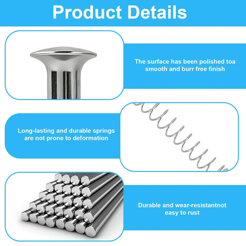Tough As Nails 8 Pack Window Screen Plunger Latches In Solid Aluminum with smooth polished finish and durable springs.