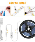 Installation of Hand Wave Activated 20ft Tunable White LED Strip Light With 672 LEDs Dimmable 3000K 6500K 24V