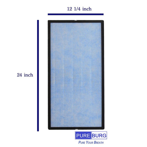 Replacement Filter Set For Big Air Purifiers With H13 True HEPA 4 Stage Filtration And Activated Carbon showing dimensions