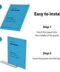 8.5 By 11 Acrylic Sign Holder Three Pack Vertical Double Sided Display Stands Clear For Desk And Counter Use Boss Level Visibility installation steps
