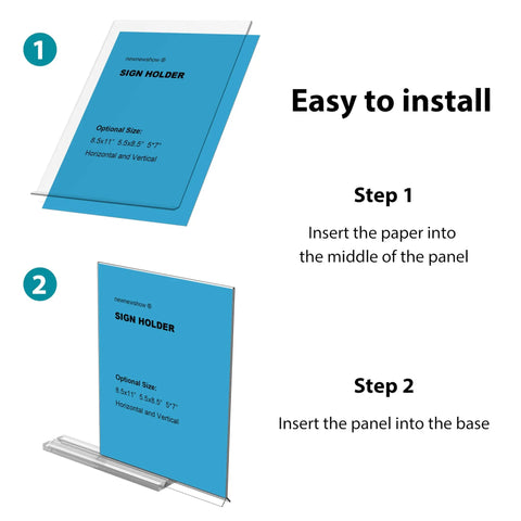 8.5 By 11 Acrylic Sign Holder Three Pack Vertical Double Sided Display Stands Clear For Desk And Counter Use Boss Level Visibility installation steps