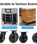 Built Tough 8 Inch Heavy Duty Pneumatic Casters Set Of Four With Two Swivel And Two Rigid Wheels shown on various utility carts.