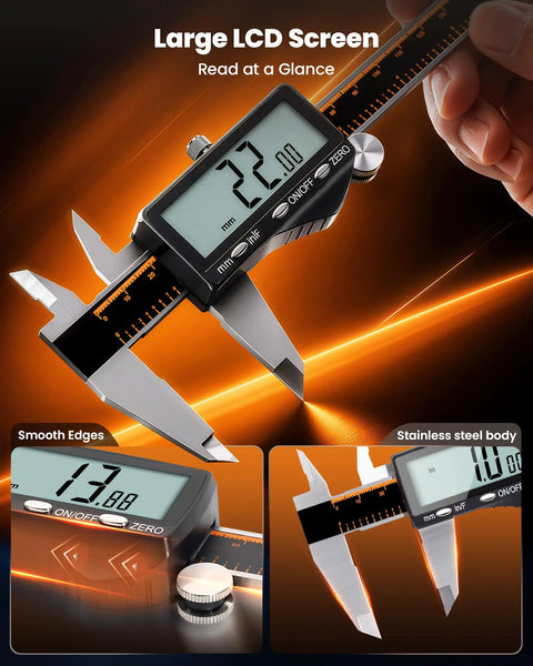 Sturdy Rechargeable Digital Caliper With USB Type C Fast Charge And Large Illuminated LCD Screen For Accurate Machinist Measurements And Saturday Shop Builds That Provide Killer Precision And Easy Handling Round The Clock