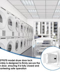 2 Pack Dryer Door Latch Replacement Kit With Metal Strike And Durable Plastic Catch in laundromat setting