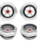 4 Pack Aluminum Oil Sight Glass For Air Compressors Pro Grade Three Quarter Inch NPT Male Threaded Liquid Level Gauge Rust Resistant Aluminum Alloy Indicator Window For Air Compressor Gearbox