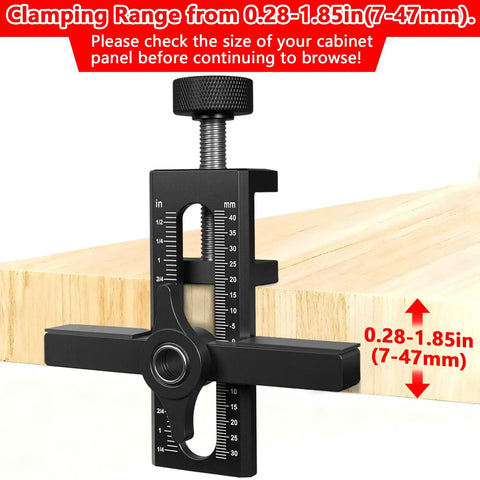2-In-1 Cabinet Door Installation Jig Kit With Adjustable Metal Mounting Jig clamping wood panel 0.28-1.85in