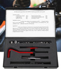 Pro Grade 25 Pack Helicoil Thread Repair Kit In Stainless Steel M7x1.0 For Switches Autos Telecom Gear Heavy Duty Steel Inserts Easy To Install Long Lasting Durability Reliable Field Repair Kit For Quick Fixes shown open with tools inside