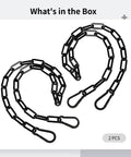 Two Pack 39 Inch Stainless Steel Yoga Hammock Chains, Heavy Duty 660 Lb Capacity, 3 Mm Thick Black Chains With 5 By 2.5 Cm Hooks
