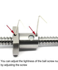Close-up of Heavy Duty SFU1204 Ball Screw Kit With Slick Metal Nut CNC Machine Parts showing adjustment spots on metal nut.