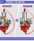 PZ30 30mm Carburetor Upgrade Kit showing cable choke and hand choke options for Predator 420cc 301cc and GX engines.