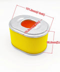 Air Filter For Honda GX Series Engines GX120 To GX200 5.5HP 6.5HP Fits Predator Hemi 60363, shown with dimensions.