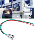 10mm Round LED Indicator Lights With Common Cathode, Dual Color Red And Green, shown with CNC machine panel, pre-wired for 3-6V use