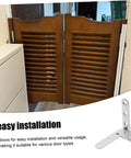 Heavy Duty Stainless Steel Hidden Door Pivot Hinges For Smooth Operation With Automatic Rebound Design Ideal For Secret Bookcase Or Concealed Entry Doors Perfect For Residential And Commercial Use In Modern Homes, shown installed on a wooden door.