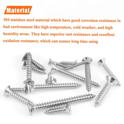 525 Piece Wood Screw Set In 16 Sizes Stainless Steel Self Tapping Phillips Flat Countersunk Wood Screws For Any Project