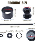 ATV/UTV black wheel bearing removal tool kit; includes 300mm threaded rod, adapters, nut, O-rings for 40–44 mm bearings.