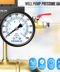 Well Pump Pressure Gauge 0-200 Psi, One Quarter Inch NPT, 2 Inch Dial Face, Back Mount for Air Compressor Regulator