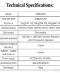 Technical specifications of Heavy Duty Electric Motorized Superficial Rockwell Hardness Tester Features Dial Display