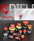 22mm Metal Emergency Stop Push Button Switch Latching 12V 250V Rated 5A Stainless Steel With Seven Eighth Inch Mounting Hole One Pack for Industrial Equipment red emergency stop button on panel with 200,000 press times