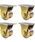 4-pack 2-inch V-groove casters with top-plate mount, heavy-duty metal