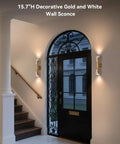 Gold Movie Theater Style Wall Sconce With Up And Down Lighting Dimmable Indoor Mid Century Modern Wall Light in hallway