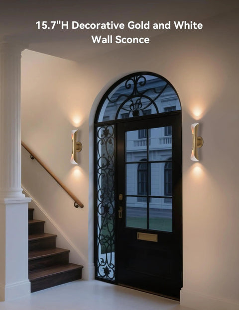 Gold Movie Theater Style Wall Sconce With Up And Down Lighting Dimmable Indoor Mid Century Modern Wall Light in hallway
