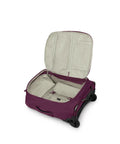 Open Moody Burgundy 2 Wheel Carry On Luggage With Oversized Wheels And Trolley Handle Lightweight Rolling Suitcase interior view