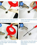 Four-step process using 25 Foot Heavy Duty Plumbing Snake For Drains, Toilets And Sinks, Flexible Steel Cable Clog Remover.