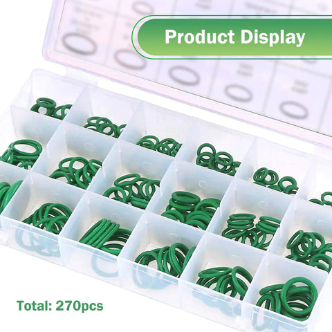 270 Piece Car AC Seal Gasket O Ring Kit With 18 Sizes Nitrile Rubber For Oil Gas Water High Temperature Durable O Rings