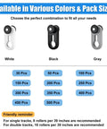 Heavy Duty Curtain Track Rollers With Whisper Quiet Gliding For Slick Moving Ceiling Or Wall Mounted Drapes in white, black, gray options.