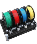 Hit The Ground Running With This Butter Smooth 3D Printer Motion Upgrade Kit Featuring Full AFC Compatible Chassis And Sharp Moons Drive Motors Clad In Bright Multi Color Custom Panels, featuring five spools of PLA filament in color-coded arrangement.