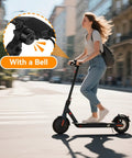 Woman riding scooter with Left Brake Lever For Electric Scooters, Universal 3 Pin Female Plug Handbrake, Waterproof Aluminum Alloy