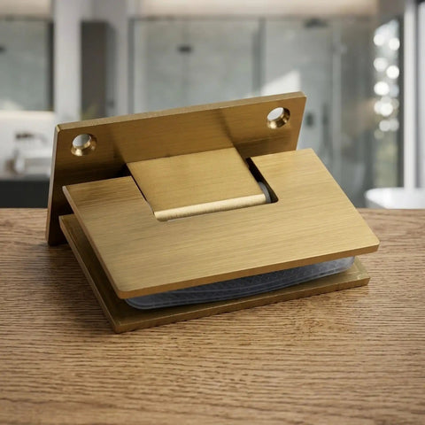 Glass Door Hinges For Shower And Office Partitions With A Smooth 180 Degree Swing And Stable Panels, heavy-duty 304 stainless steel gold hinge