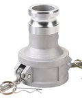 Kickass Industrial Grade Aluminum Camlock Fittings Type Da Reducer Adapter 3 Inch Female To 2 Inch Male connector with safety pin.