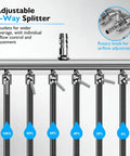 Adjustable 6-way splitter for Go-To Outdoor Pond Aerator Kit For Ponds Up To 3500 Gallons With Air Pump and control valves.