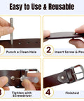 Steps using Leather Craft Chicago Screw Kit With 115 Sets Of 304 Stainless Binding Screws And Posts, DIY Friendly Pro Grade