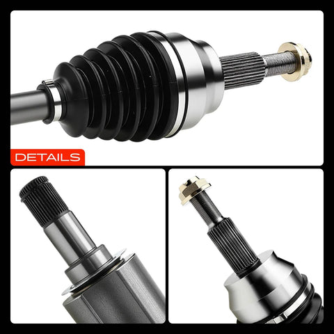 Close-up views of Front Left Driver Side CV Axle Shaft Assembly For AWD Jeep Grand Cherokee And Dodge Durango 2011 To 2022.