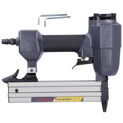 Heavy Duty Pneumatic Brad Nailer Built For Low Air Draw And Zero Jamming Issues For Breakneck Nailing Speed on woodworking projects.